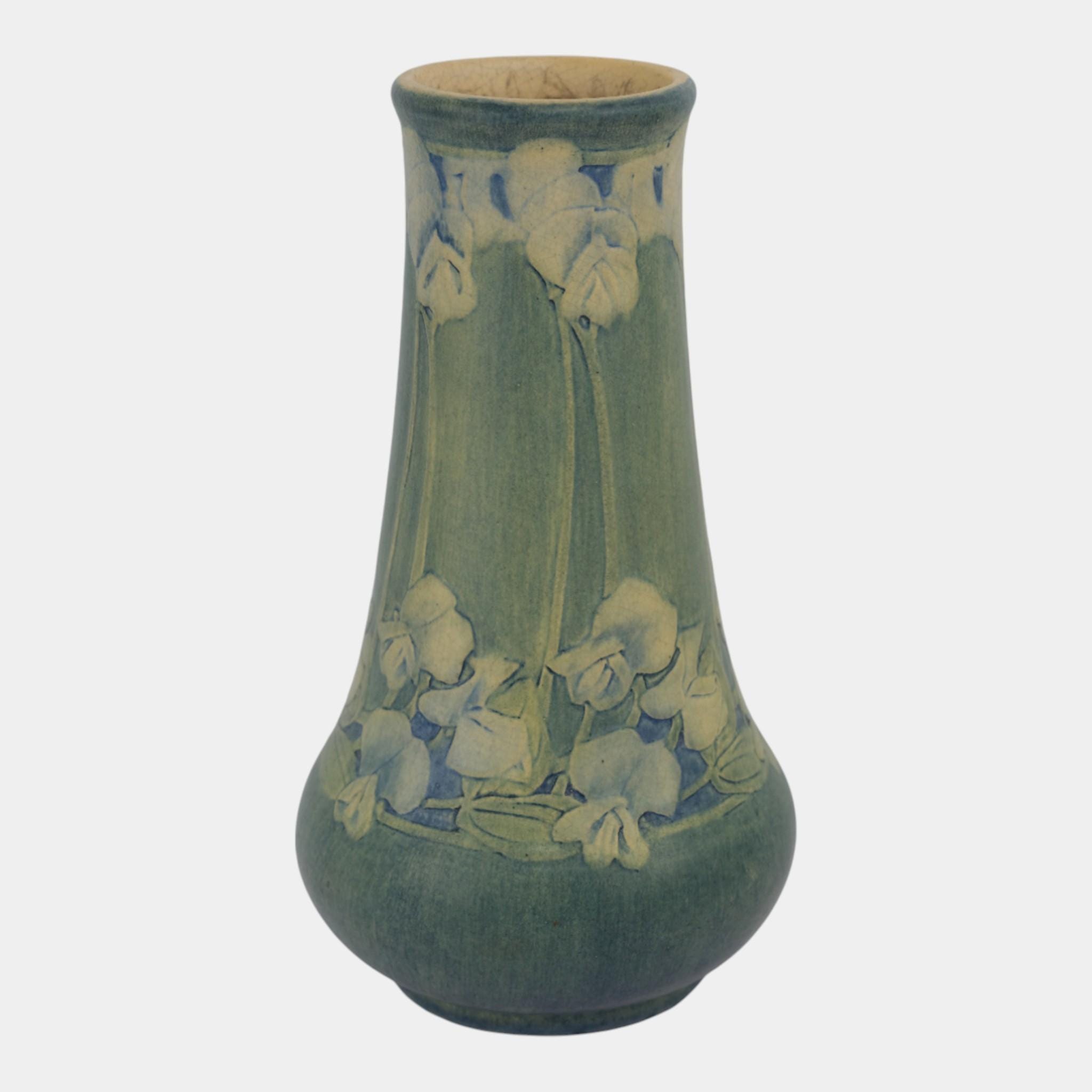 Newcomb College 1913 Vintage Arts and Crafts Pottery Green Floral