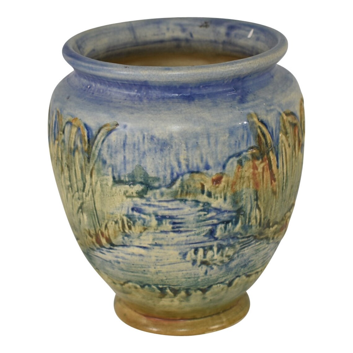 Weller Pottery Glendale 1920s Brown Bird and Nest Eggs Vase Etsy