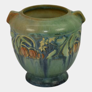Roseville Baneda Green 1932 Arts And Crafts Pottery Ceramic Vase 587-4