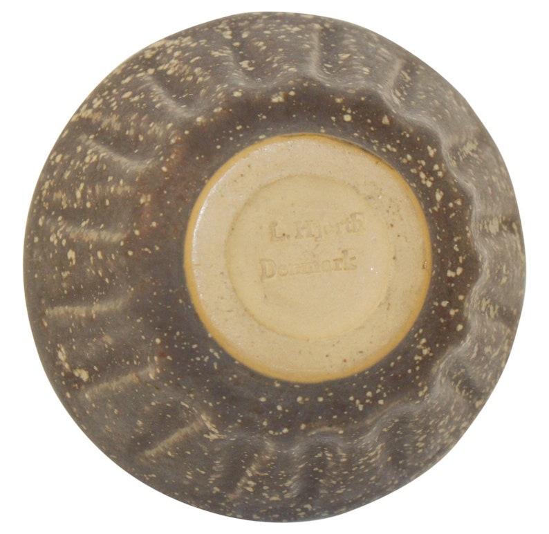 Hjorth Bornholm Denmark Pottery Mottled Brown Bowl Etsy