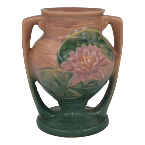 Roseville Water Lily Pink 1943 Mid Century Modern Art Pottery Ceramic Vase 174-6