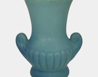 Van Briggle 1950s Vintage Art Deco Pottery Blue Ceramic Vase
