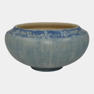 Newcomb College 1916 Vintage Arts and Crafts Pottery Blue Bowl Vase Bailey