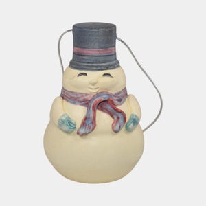 Ephraim Faience 2023 Pottery White Snow Nice To See You Christmas Ornament
