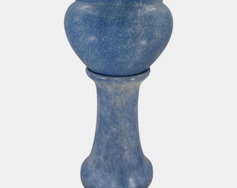 Roseville Early Carnelian Blended Blue Ceramic Jardiniere Pedestal 593-10
