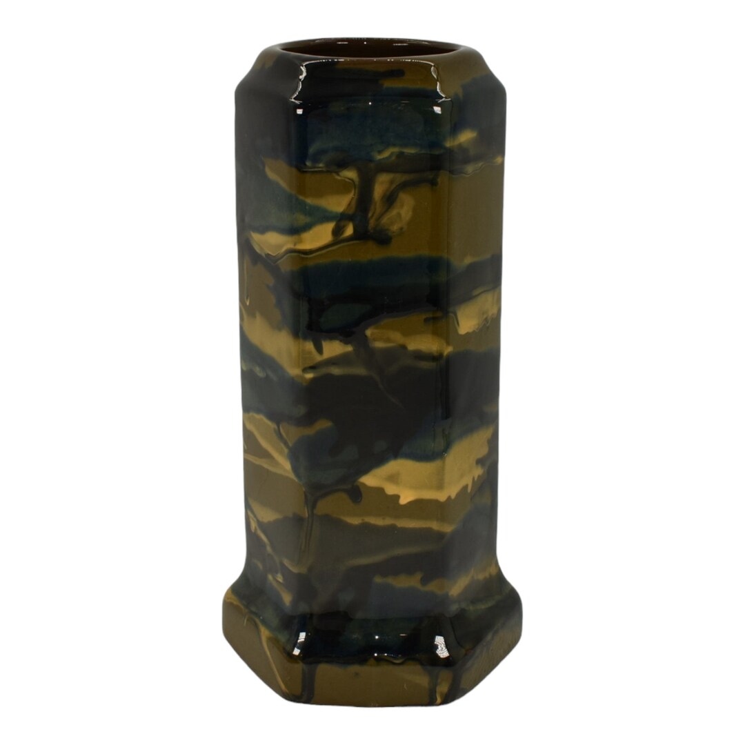 Peters and Reed Marbelized 1920s Art Pottery Blue Black Green Ceramic ...