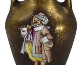 Teplitz Stellmacher Austrian Amphora Pottery Colonial Man Handled Vase