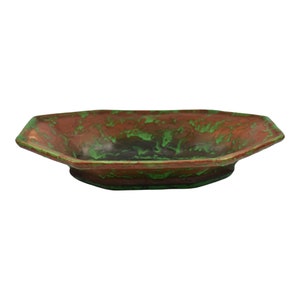 Weller Greora 1930s Vintage Arts and Crafts Pottery Green Flaring Ceramic Bowl
