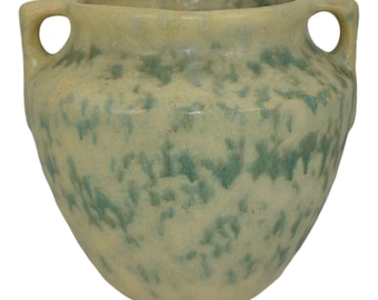Burley Winter 1930s Vintage Art Deco Pottery Green Mottled Ceramic Vase 43