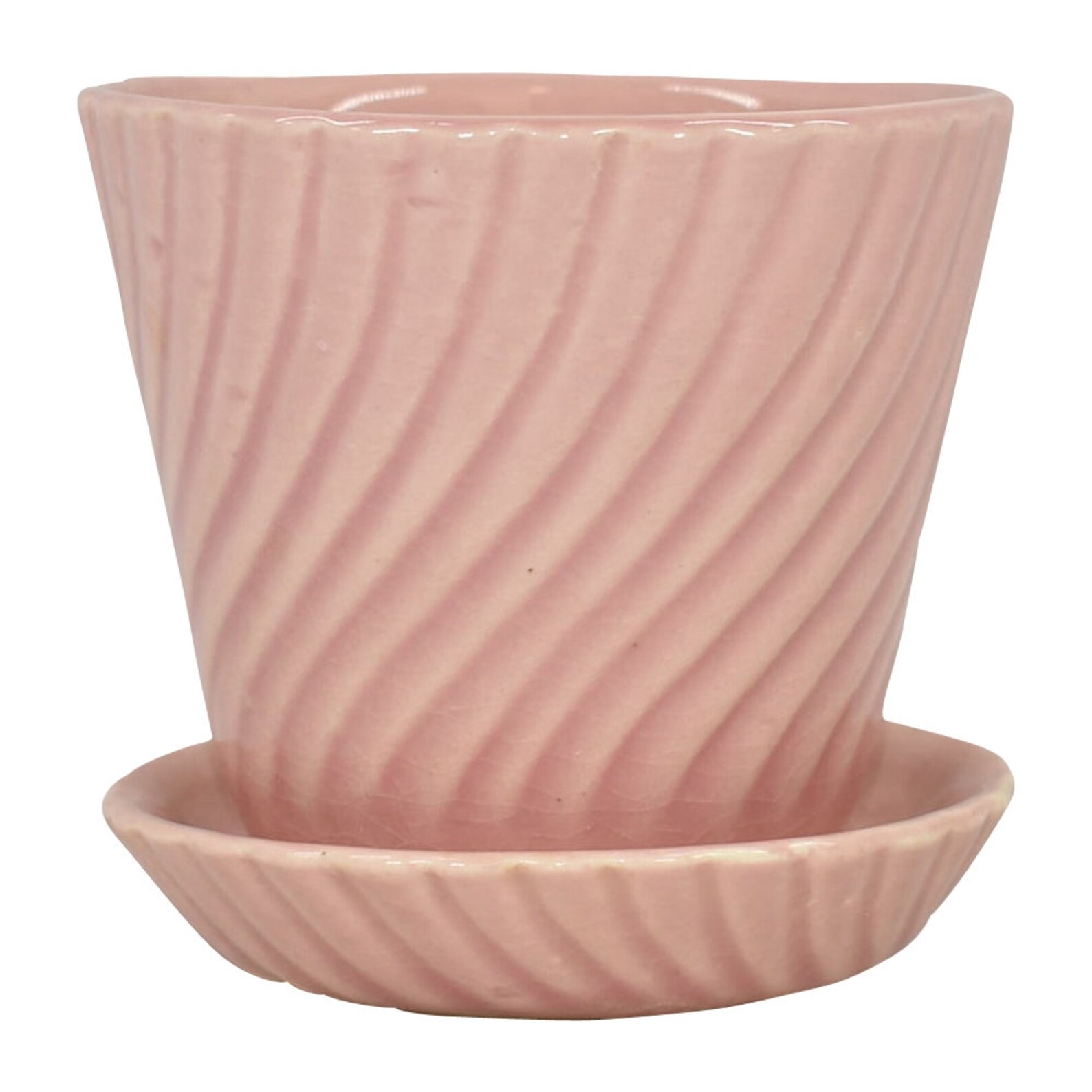 Mccoy 1930s Vintage Art Deco Pottery Pink Ceramic Flower Pot Etsy