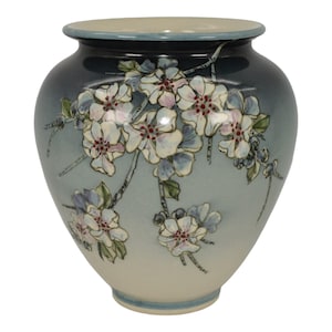 手描き花柄 陶器製 壺 花瓶 手描きの陶器製花瓶、赤い花柄、金色の装飾 - Etsy 日本