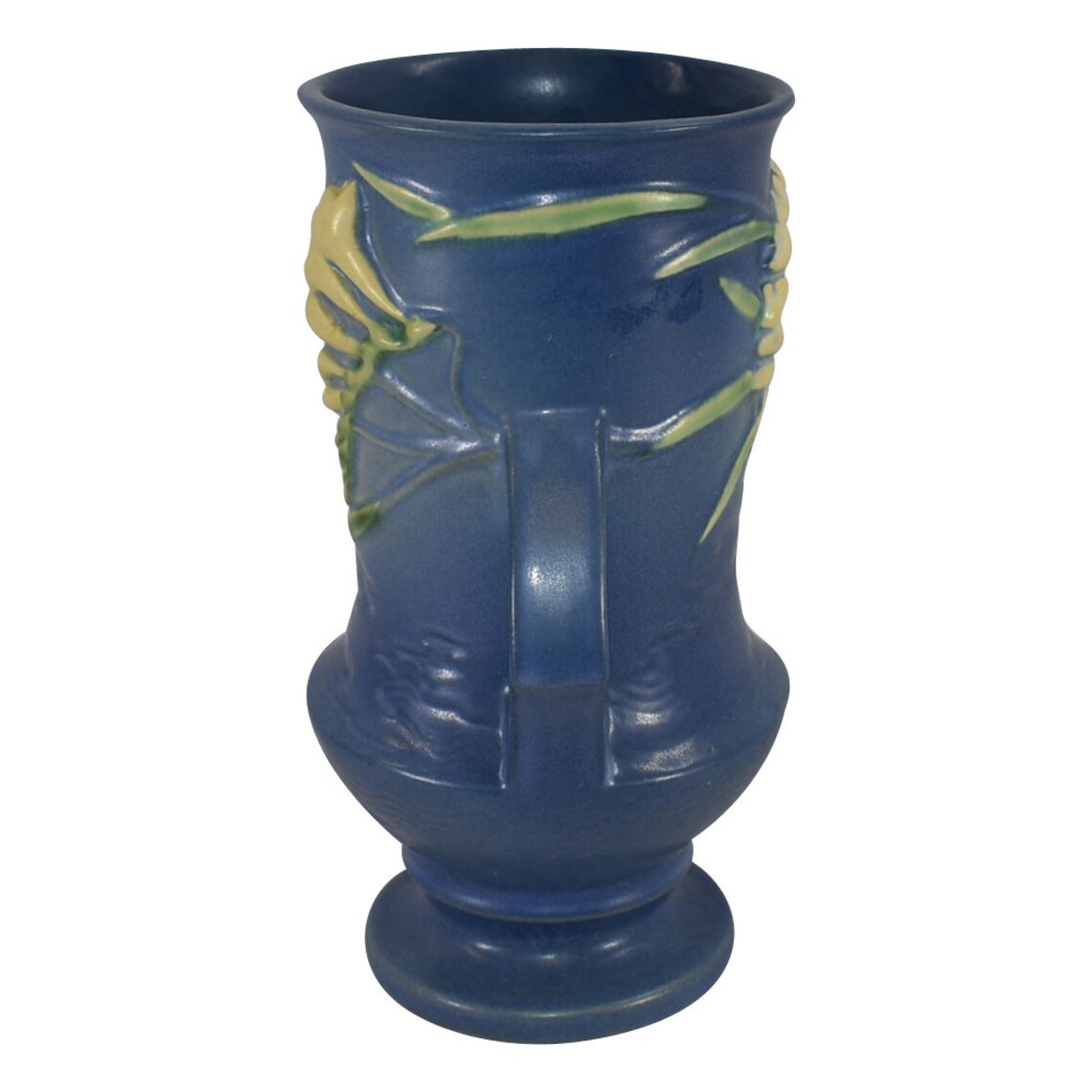 Roseville Pottery Freesia Blue Vase 1239 Etsy