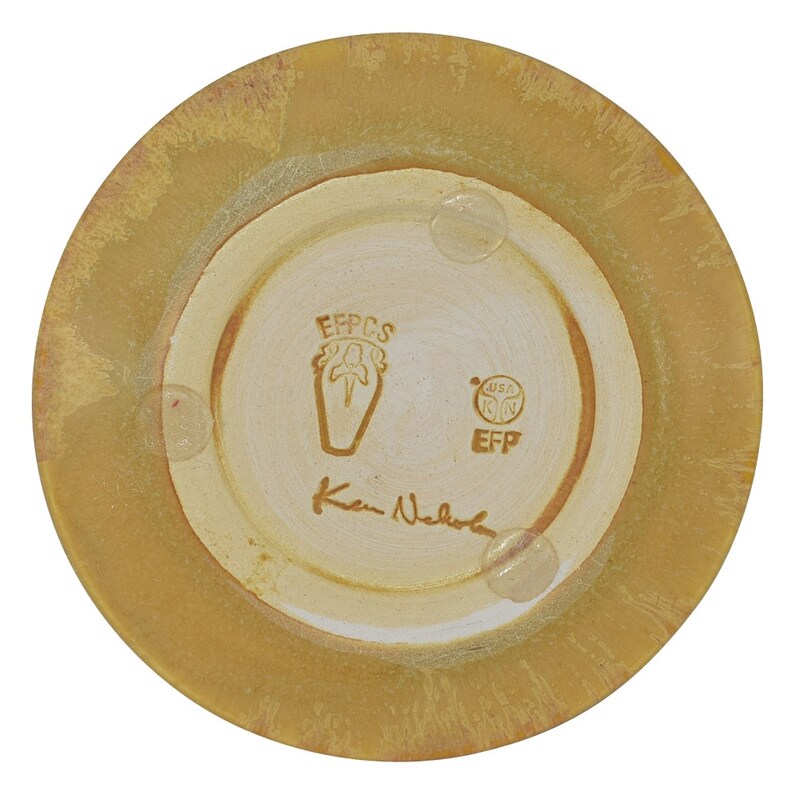 Ephraim Faience Pottery 2010 Collectors Orange and Yellow Logo Etsy