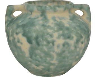 Burley Winter 1930s Vintage Arts Pottery Green Mottled Ceramic Vase 41