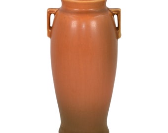 Roseville Rosecraft Burnt Orange 1920 Vintage Art Pottery Ceramic Vase 244-6