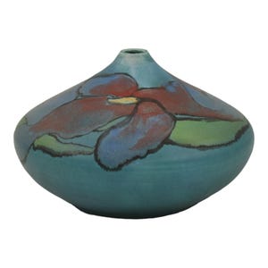 Ephraim Faience 2015 Hand Made Pottery Experimental Blue Vellum Ceramic Vase