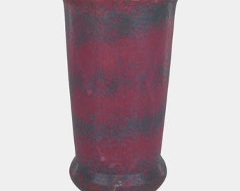 Burley Winter 1930s Vintage Art Deco Pottery Mottled Red Ceramic Vase