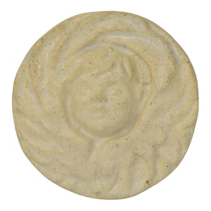 Ira And Ella Peters For Pewabic Detroit Art Pottery White Circular Angel Tile