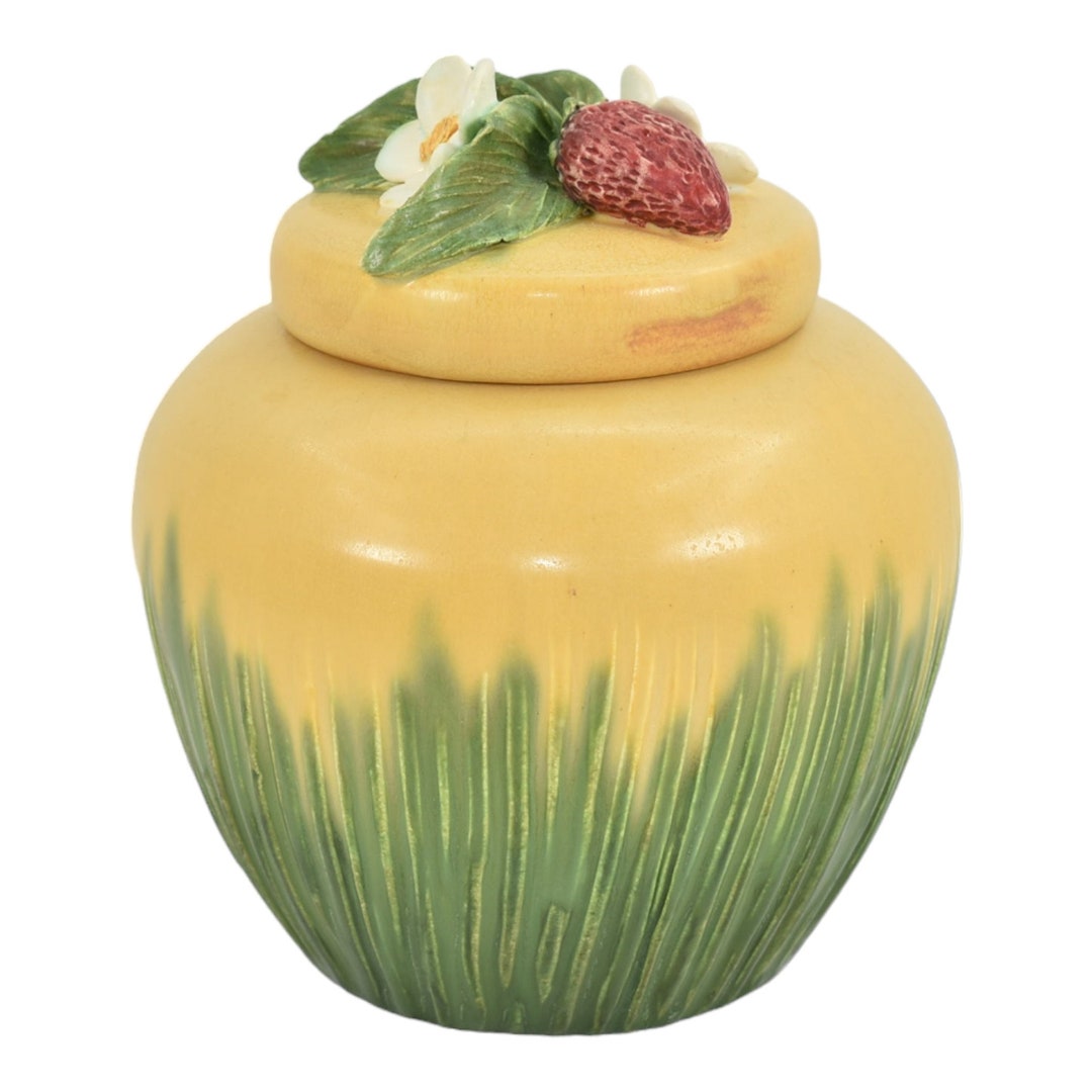 Ephraim Faience 2021 Art Pottery Summer Strawberry Yellow Etsy