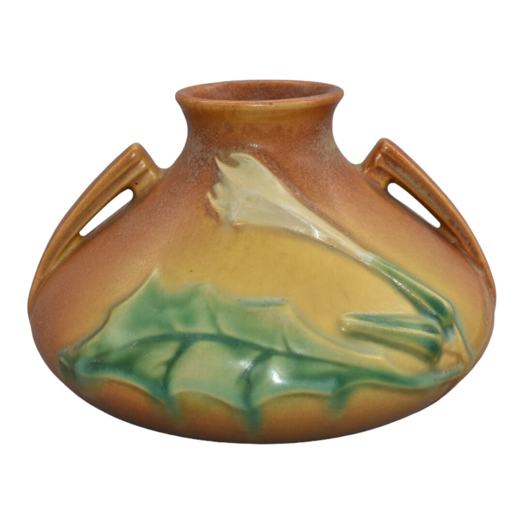 Roseville Thornapple Brown 1937 Vintage Art Pottery Ceramic Etsy