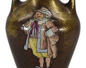 Teplitz Stellmacher Austrian Amphora Pottery Colonial Well Dressed Man Vase