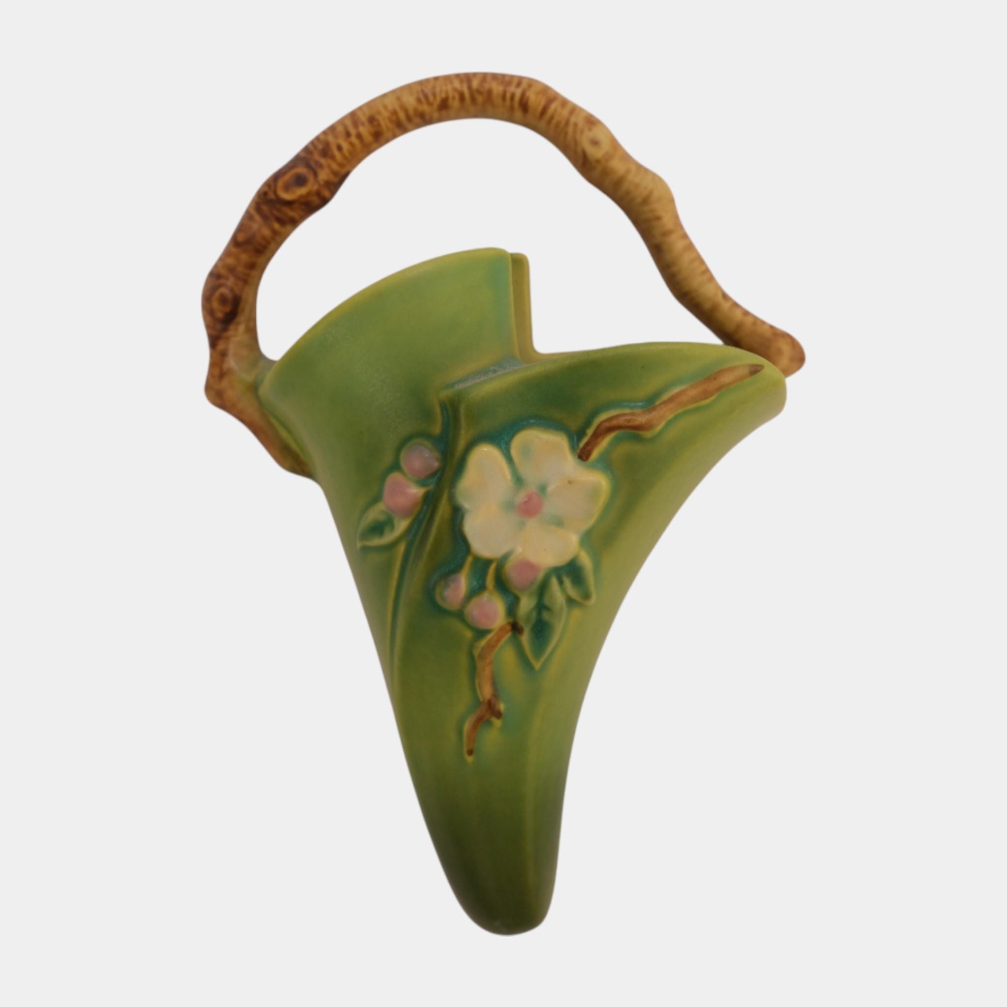 Roseville Apple Blossom Green 1949 Vintage Art Pottery Ceramic
