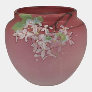 Weller Hudson Red 1920s Vintage Art Pottery Vase Timberlake