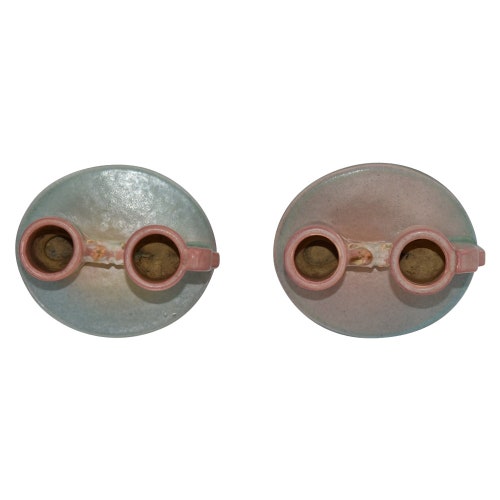 Roseville Pottery Ixia Pink Candle Holders shops 1127