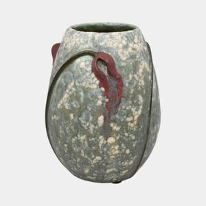 Ephraim Faience 2010 Hand Made Pottery Nodding Lily Vase
