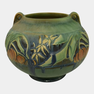 Roseville Baneda Green 1932 Vintage Arts And Crafts Pottery Ceramic Vase 235-5
