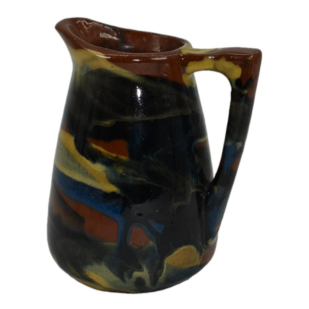 Peters and Reed Marbelized 1920s Vintage Pottery Brown Ceramic Creamer ...