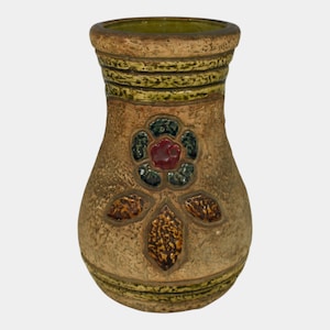 Roseville Mostique Tan 1916 Vintage Arts and Crafts Pottery Ceramic Vase 22-10