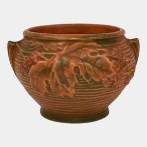 Roseville Bushberry Brown 1941 Vintage Pottery Ceramic Jardiniere Planter 657-3