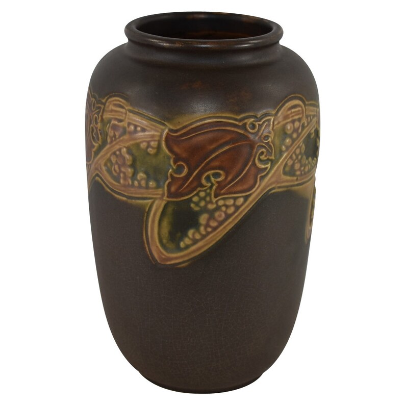 Roseville Pottery Rosecraft Vintage 1925 Brown Arts and Crafts Etsy
