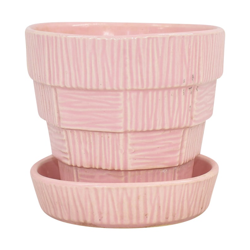 Mccoy 1953 Vintage Art Pottery Pink Ceramic Flower Pot Planter Etsy