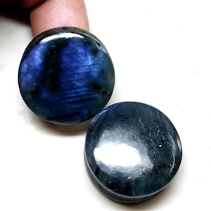 AAA...Natural Labradorite Smooth Circle Earplugs, Blue Flash Double Fire, Labradorite Plugs Labradorite Earlobe Earrings, Gauges