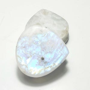 AAA...Natural White Rainbow Moonstone, Heart Shaped plugs Blue Flash Moonstone, Earrings White Rainbow Moonstone Earrings Plugs Ear Gauges