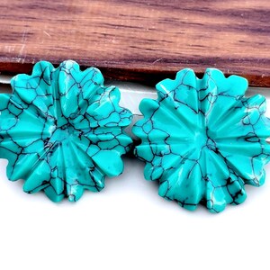 AAA... Turquoise Quartz Carved Gemstone Turquoise Quartz Gemstone Round Shape Turquoise Quartz Gemstone Pair Carved Gemstone, Size 23x23