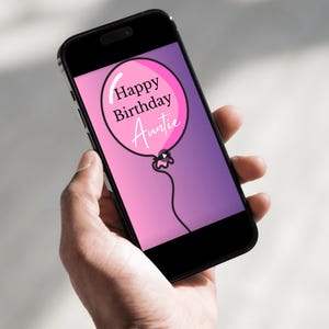 Carte d'anniversaire animée pour tante | Carte personnalisée pour tante| Joyeux anniversaire tante/tante | Carte numérique | Message numérique | Carte d'anniversaire |