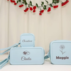 Custom Silicone Makeup Bag, Fashionable Beach and Outdoor Makeup Storage Bag, Daily Use Bag, Personalized Gift for Her, Gift for Bridesmaids