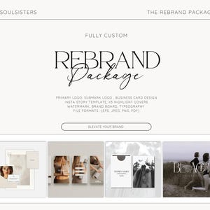 Paquete de cambio de marca / Marca personalizada / Paquete de marca / Logotipo personalizado / Diseño de logotipo / Suite de logotipos / Identidad de marca personalizada / Marca minimalista
