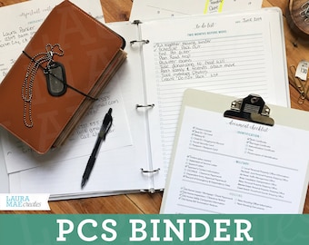 PCS Binder Printable - Military Move Binder, 8.5x11 60+ Pages, Moving Binder, Organizer, Military Family, Moving Planner, PCS Move, Editable