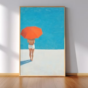 Swimming Pool Print Gift for Swimmer Summer Wall Poster Digital Download Minimalist Poolside Painting Lake House Decor Printable Wall Art