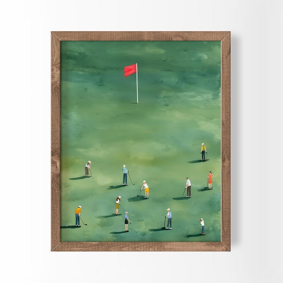 Tiny Golfer Artwork Golf Lovers Gift Playful Sports Art
