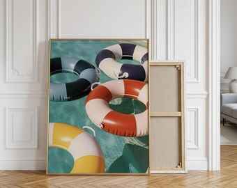 Poolside Wall Art Summer Art Print Pool Float Poster Beach House Decor