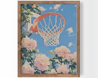 Basketball Art Sports Poster Gym Wall Art Teen Girl Room Decor