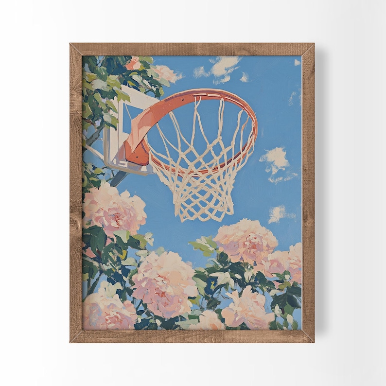 Basketball Art Sports Poster Gym Wall Art Teen Girl Room Decor image 1