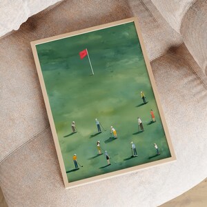 Tiny Golfer Artwork, Playful Sports Art, Golf Gifts for Men (Digital Download) image 5