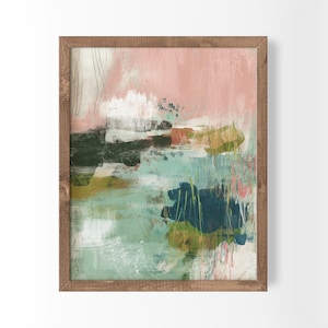 Rustic Modern Farmhouse Minimalist Artwork Beige Neutral Pink Sage Green Poster