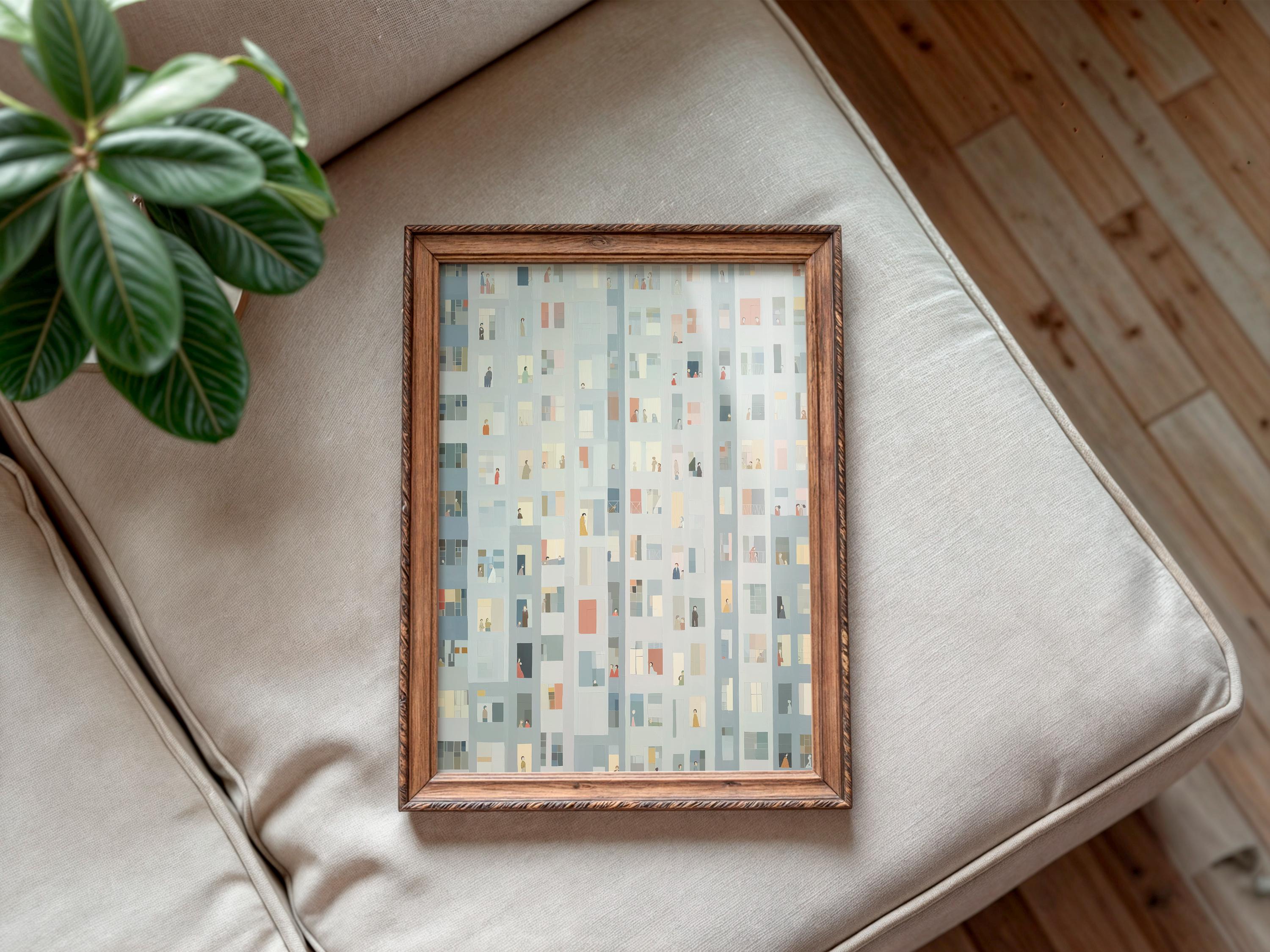 Photo inspiration: Tiny People Wall Art City Apartment Decor Mid Century Modern Photo Inspiration